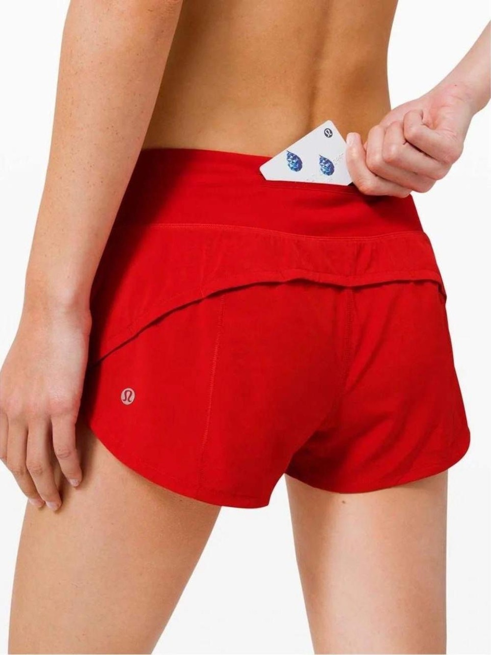 Lululemon Speed Up Low Rise Lined Running Shorts Red orange Size 8